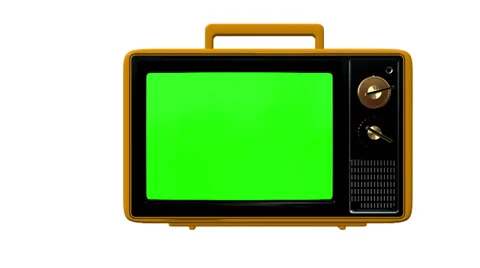 Old tv with green screen Stock Footage 39821704
