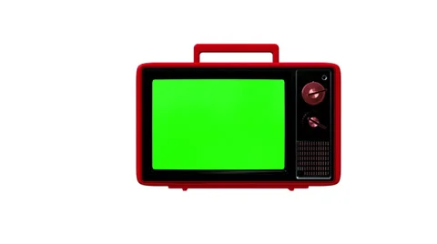 Old tv with green screen Stock Footage 39821705