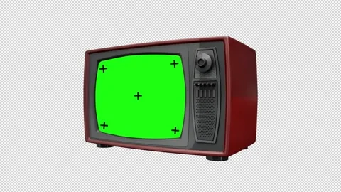 Old TV Green Screen Stock Footage 221699288