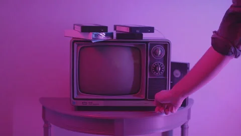 Old TV Green Screen With Reflections 11 Stock Footage 171541112