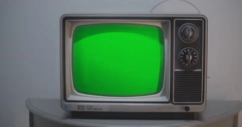 Old TV Green Screen With Reflections 10 Stock Footage 171541569