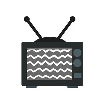 Old TV. Problems with broadcasting. Noise and interference on the screen. Stock Illustration