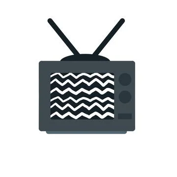 Old TV. Problems with broadcasting. Noise and interference Stock Illustration
