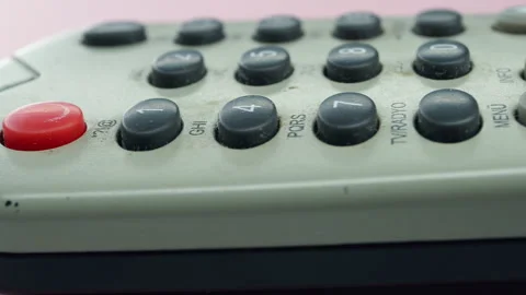 Old tv remote control. Macro focus Stock Footage 155282206