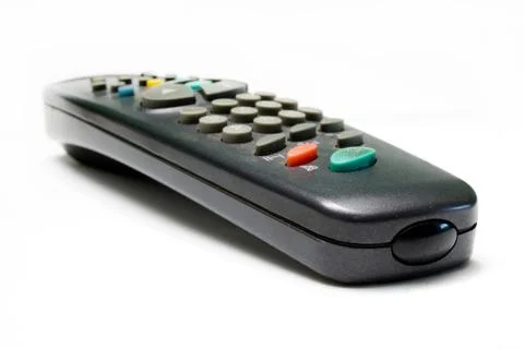 Old tv remote on white background Stock Photos
