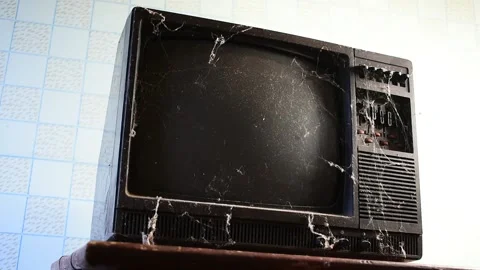 Old TV in a retro interior, bottom view Stock Footage 138154541