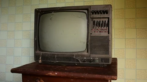 Old TV in a retro interior Stock Footage 138154269