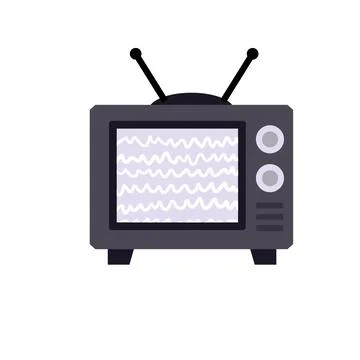 Old TV. Retro television. Problems with broadcasting Illustrazione stock