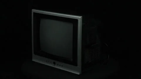 Old TV rotates on a black background loop Stock Footage 35110005