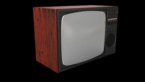 Old tv rotating on alpha channel. Stock Footage 110986727
