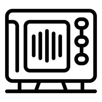Old tv set standing on table displaying vertical bars on screen Stock Illustration