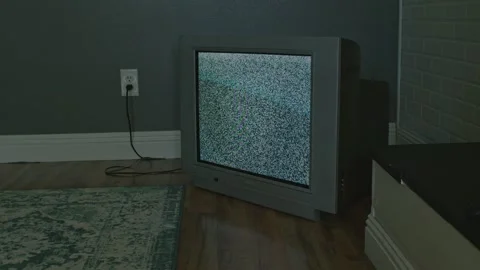 Old TV Static Corner Of Room Stock Footage 149167167