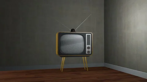 Old TV With Static Screen Stock Footage 53528565