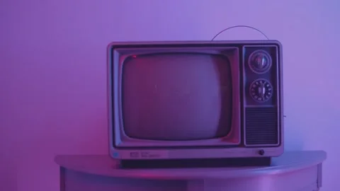 Old TV on Table Stock Footage 171298425