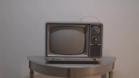 Old TV on Table Stationary Stock Footage 171298412