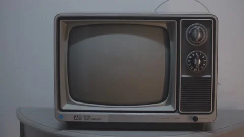 Old TV Turned On Stock Footage 171298423
