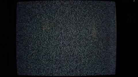 Old TV turns on in the dark without a signal and turns off Stock Footage 236083446