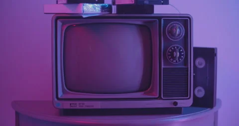 Old TV With VHS Tapes Stock Footage 171542830