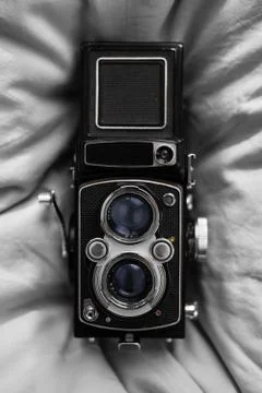 Old twin reflex camera Stock Photos