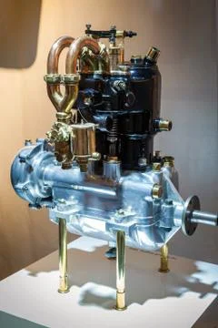 Old two-cylinder car engine. 2013 Stock Photos