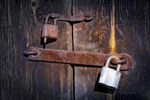 Old two rusty locks Stock Photos