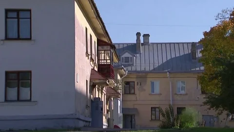 Old two-storey house, built in the last century Video stock 80553473