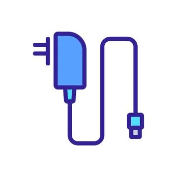 Old type charger icon vector outline illustration Stock Illustration