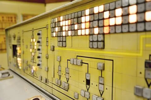Old Type of Control Panel Closeup Fotos Stock