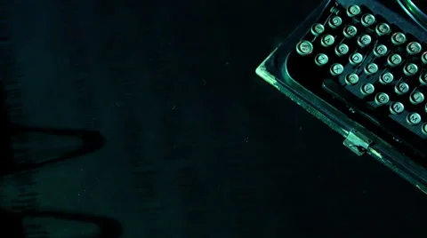 Old typewriter from above static with projected image Stock Footage 47383057