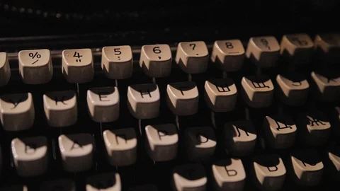 Old typewriter in a beautiful light. the camera is in motion. Vintage items. Stock Footage 108959902