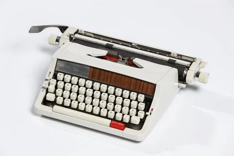 Old typewriter, blank sheet in a typewriter. Stock Photos