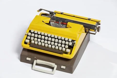 Old typewriter, blank sheet in a typewriter. Stock Photos