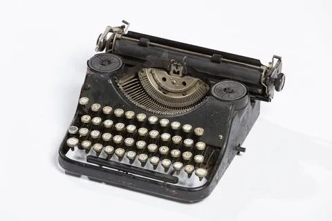 Old typewriter, blank sheet in a typewriter. Stock Photos