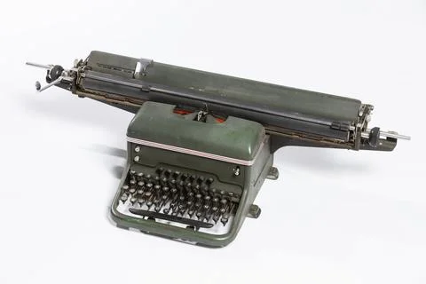 Old typewriter, blank sheet in a typewriter. Stock Photos