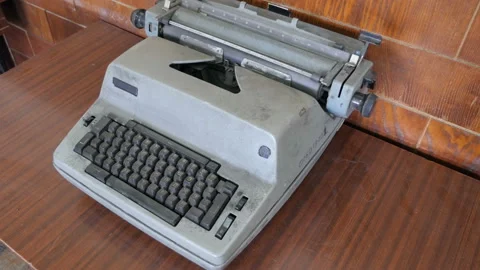 Old typewriter, camera moving to typewriter Stock Footage 96002192