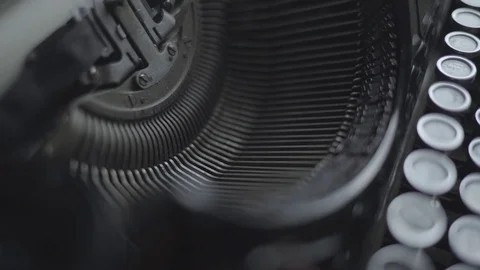 An old typewriter close up Stock Footage 72633893