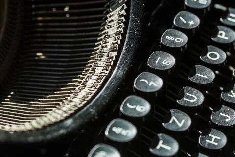 Old typewriter, close-up Stock Photos
