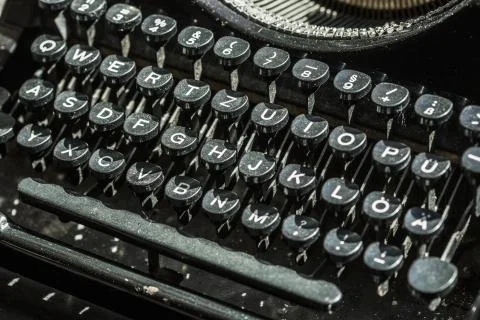 Old typewriter, close-up Stock Photos