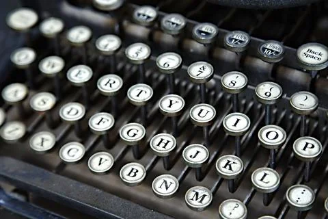 Old typewriter closeup o keys Stock Photos