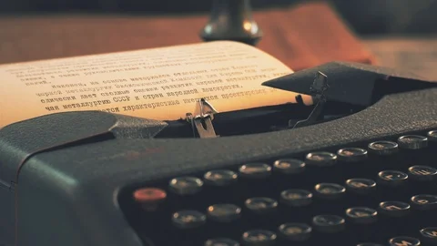 Old typewriter days of the Soviet Union. Stock Footage 108108823