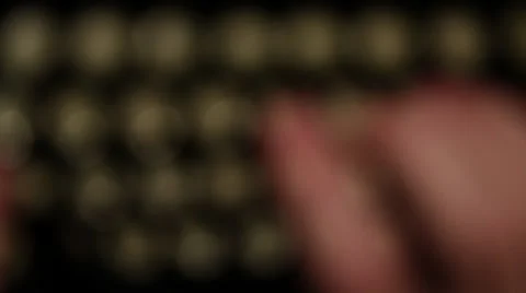 Old typewriter defocus track with hands Stock Footage 47382598