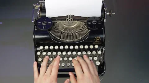 Old typewriter Stock Footage 8616323