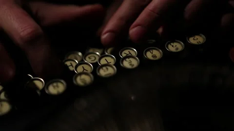 Old typewriter heads and type focus pull Stock Footage 47457457