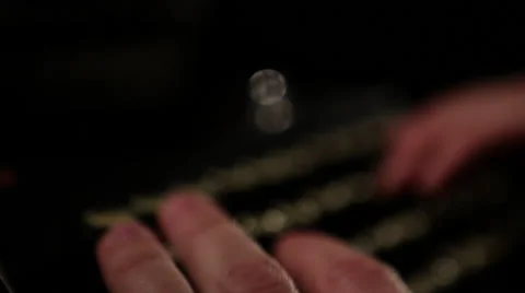 Old typewriter jib down with hands Stock Footage 47382315