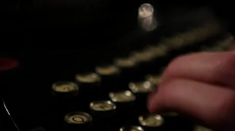 Old typewriter jib with hands Stock Footage 47380302