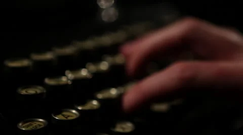 Old typewriter jib up with hands Stock Footage 47381127