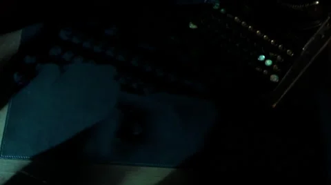 Old typewriter jib with projected typing Stock Footage 47382470