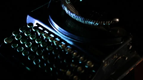 Old typewriter jib up with projector Stock Footage 47381047