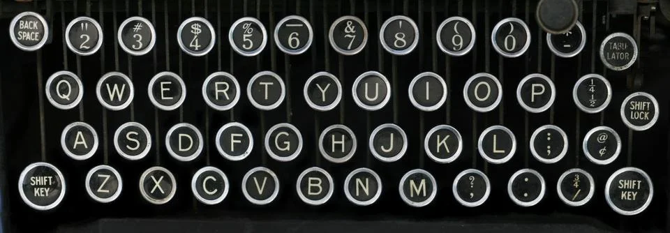 Old typewriter keyboard Foto stock