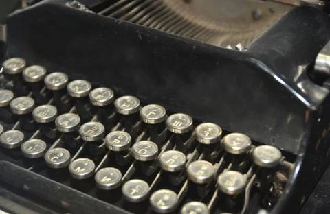Old typewriter keyboard Stock Photos